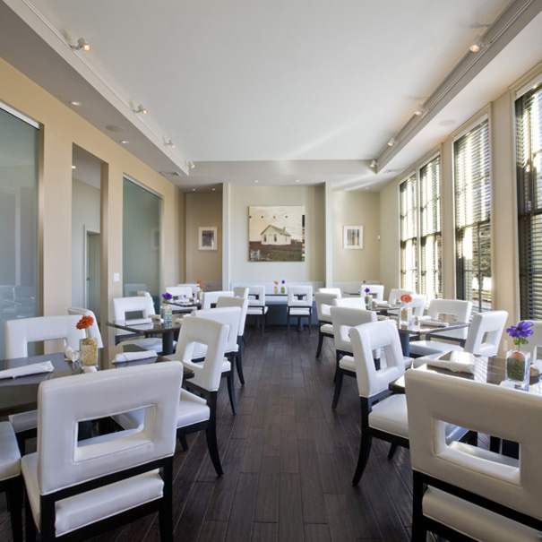 Contemporary dining room with fantastic natural light at the Flint Hill Public House and Country Inn