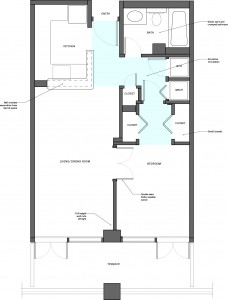 Floor Plan—Before—Leaves lots of wasted space