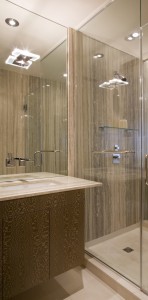 His and Hers bathroom with walk-thru shower