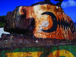 Culebra XII color photograph by Washington, DC architect and interior designer Ernesto Santalla documenting nature's reclamation of an aging battle tank stranded on a beach in Puerto Rico