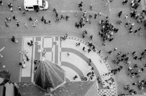 Praque, aerial black and white photograph by Ernesto Santalla